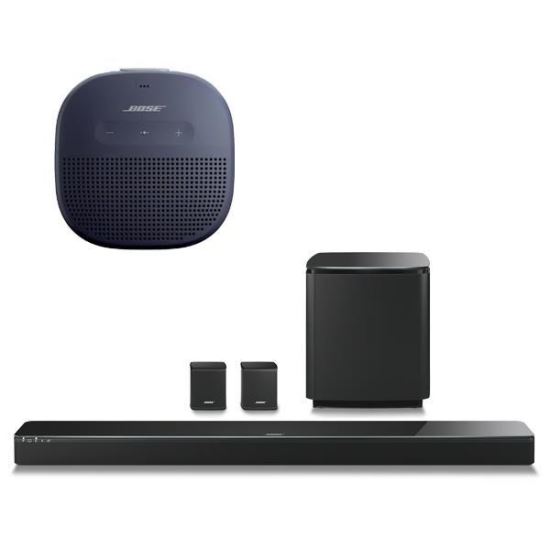 Pachet Soundbar SoundTouch 300 bas Acoustimass 300 boxe Virtually Invisible 300 CADOU SoundLink Micro Blue